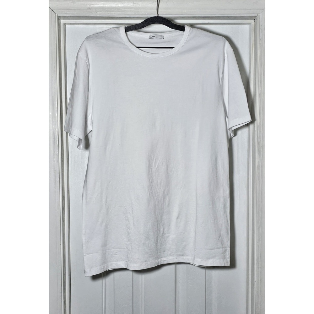 ASKET T-Shirt White Premium Organic Cotton Size Large Long Basic Crewneck
